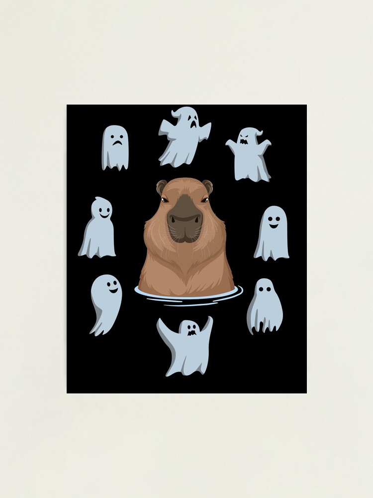 Cute capybara art, illustration seamless pattern Photographic