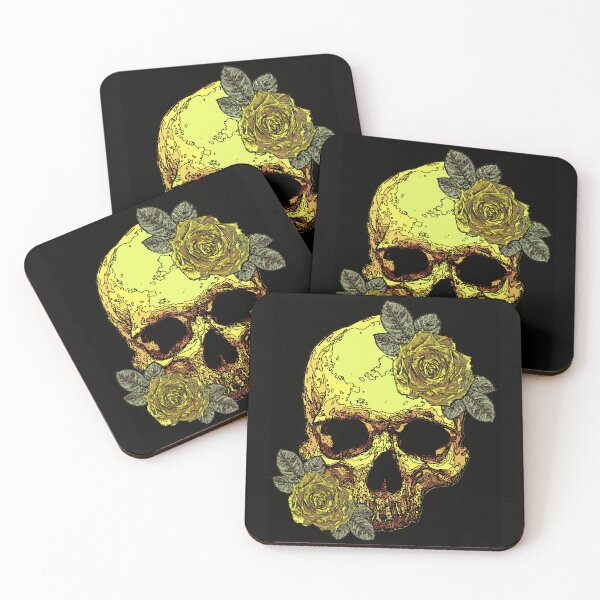 Item preview, Yellow skull with roses. designed and sold by Francis Anderson.