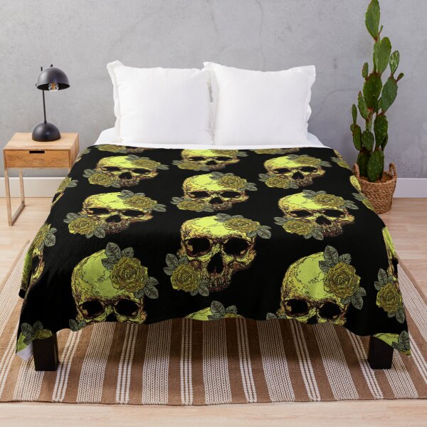 Item preview, Yellow skull with roses. designed and sold by Francis Anderson.