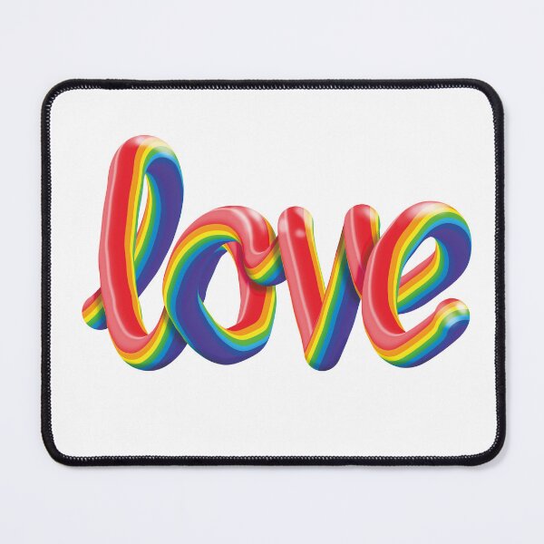 Item preview, Love 3D Text Lettering Rainbow Gay Pride Flag designed and sold by Ciara Shortall.