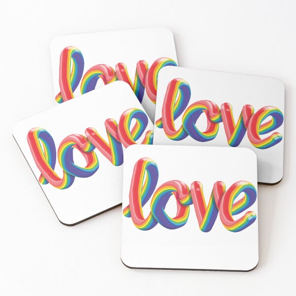 Item preview, Love 3D Text Lettering Rainbow Gay Pride Flag designed and sold by Ciara Shortall.