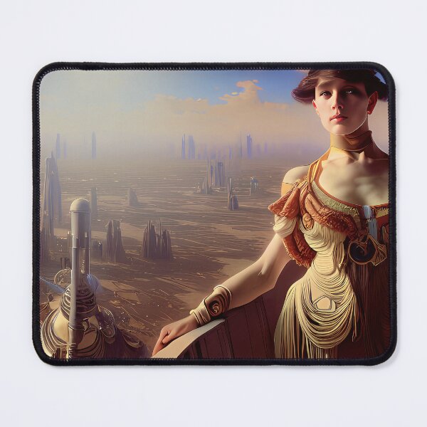 Item preview, Some Young lady on a balcony with a retro futuristic city view. designed and sold by ruidaniel.