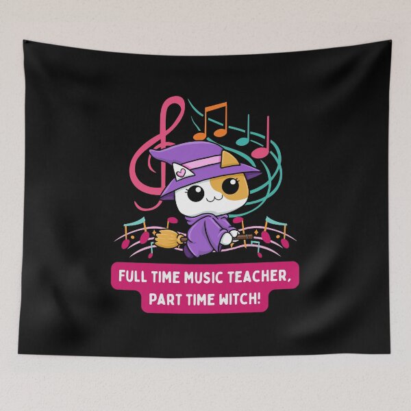 Item preview, Full Time Music Teacher Cat Halloween Design designed and sold by myspookycuties.