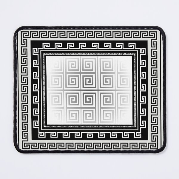 Item preview, Greek Keys Black White Silver Gray  designed and sold by Yiorgos Designs.