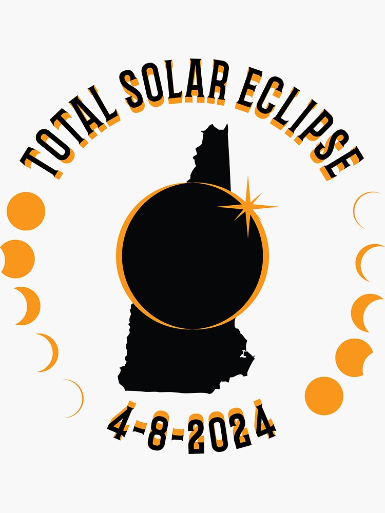 "New Hampshire Total Solar Eclipse Path 2024 Eclipse Souvenir " Sticker