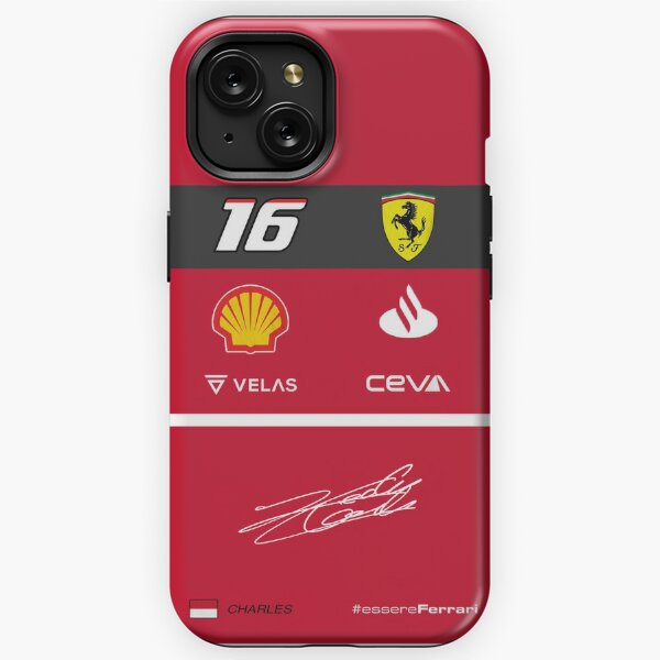 COVER FERRARI LECLERC LOGO per APPLE IPHONE SAMSUNG GALAXY HUAWEI ASUS LG  ALCATEL SONY WIKO XIAOMI OPPO - covermania