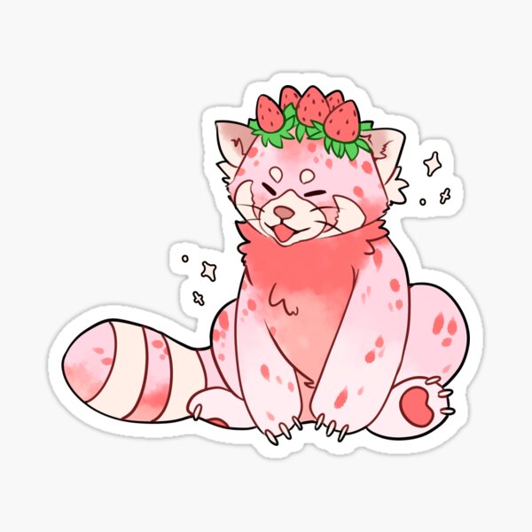 Item preview, Strawberry Ice Cream Red Panda designed and sold by kalfya arts.