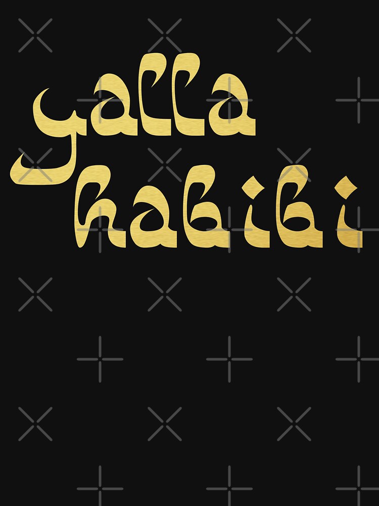 yalla-habibi-arabic-saying-in-gold-globetrotter-t-shirt-by-koovox