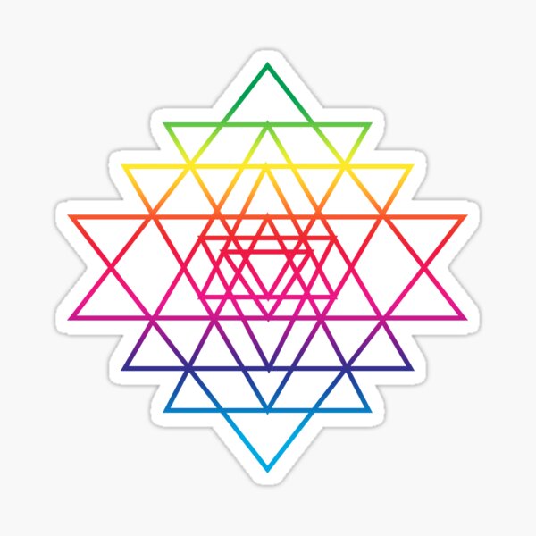 Sacred Geometry Geometric Mandala Flower Of Life Rainbow Sri Yantra Star Sticker