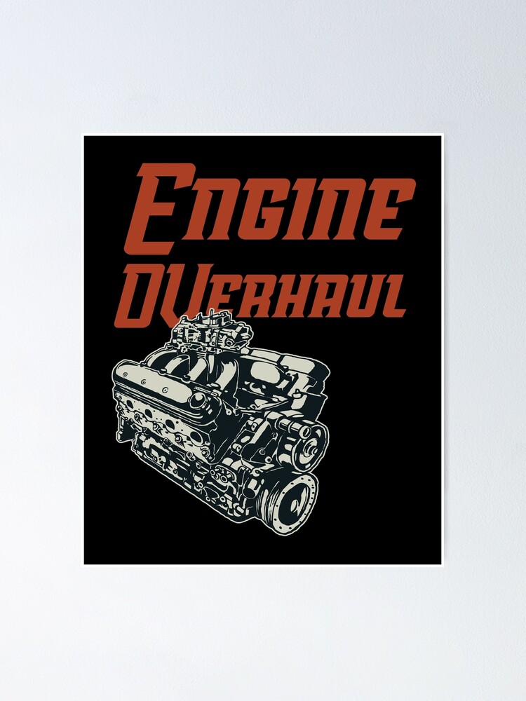"Engine overhaul Vintage car engine" Poster for Sale by Mansn Redbubble