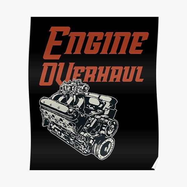 "Engine overhaul Vintage car engine" Poster for Sale by Mansn Redbubble