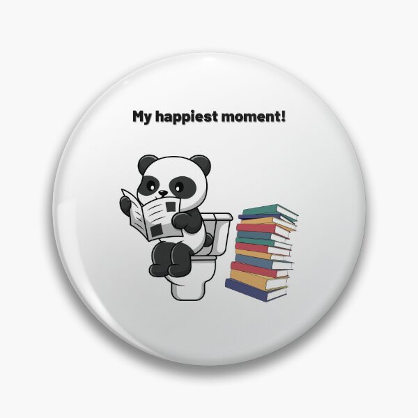 Item preview, My happiest moment! The panda is reading in the toilet. Panda Funny Quotes designed and sold by Apkdesigner.