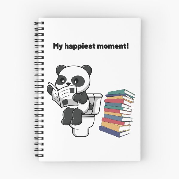 Item preview, My happiest moment! The panda is reading in the toilet. Panda Funny Quotes designed and sold by Apkdesigner.
