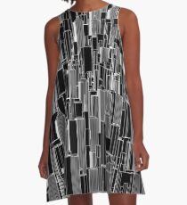 Tall city B&W inverted A-Line Dress