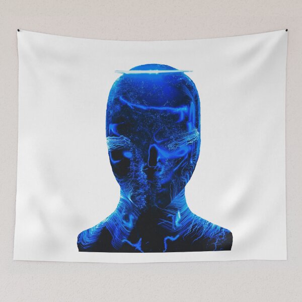 Item preview, Unusual Blue Neon Face, Futuristic style designed and sold by Dven-Clothes.