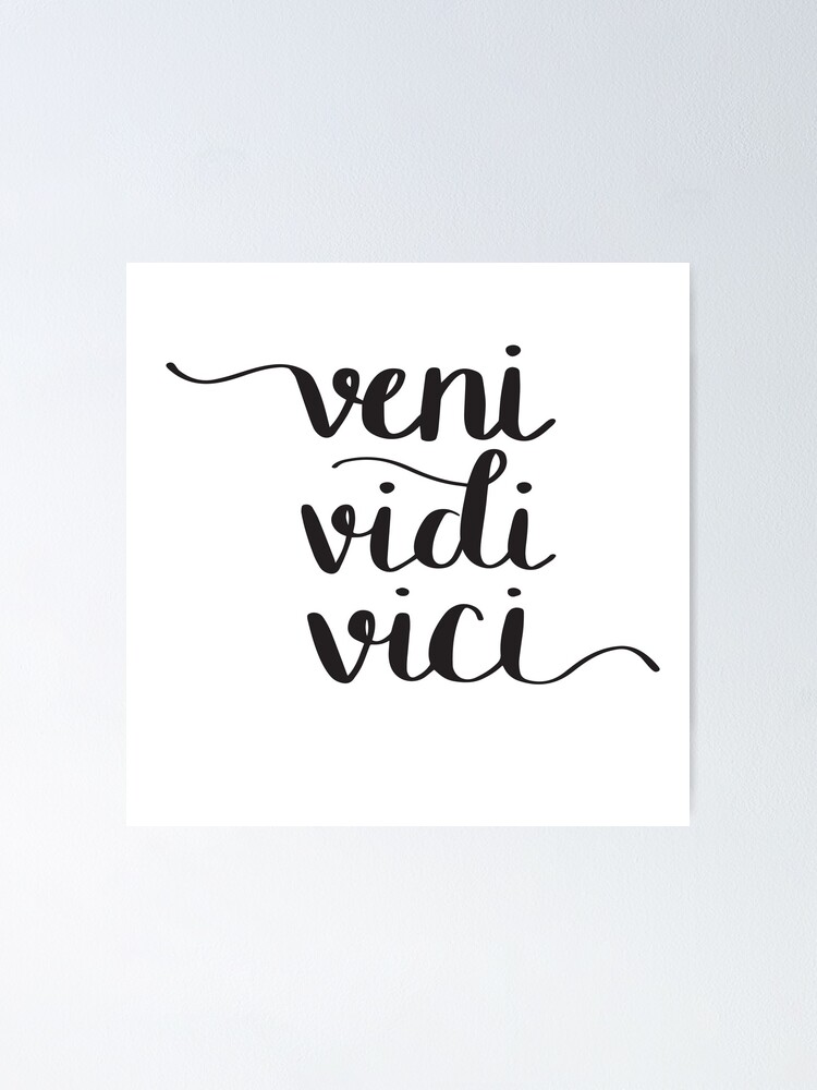 Poster Veni Vidi Vici Jules Cesar Citation Par Koovox Redbubble