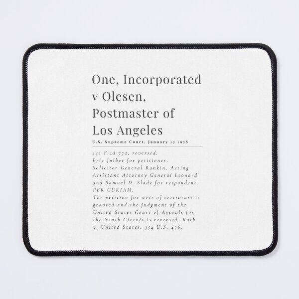 Item preview, One Inc v Olesen - historic queer supreme court ruling | LGBTQIA+ history designed and sold by tziggles.