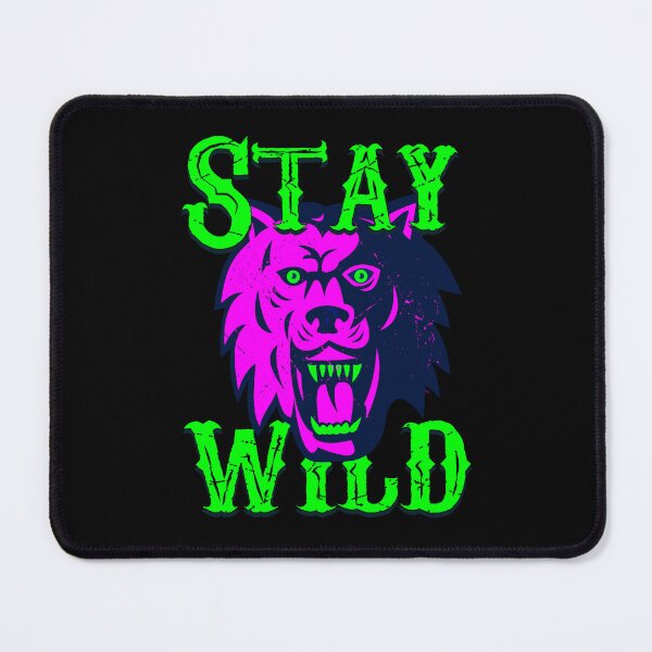 Item preview, Stay Wild Club Ben Azelart Merch - angry wolf - energetic pink color designed and sold by ALLURE-minimal.