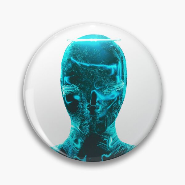 Item preview, Unusual Turquoise Neon Face, Futuristic style designed and sold by Dven-Clothes.