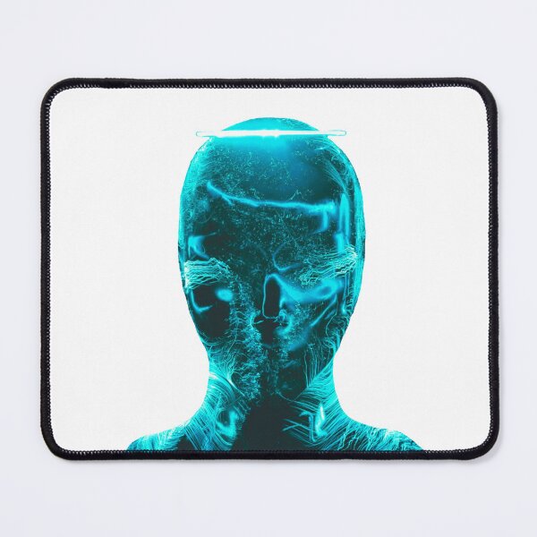 Item preview, Unusual Turquoise Neon Face, Futuristic style designed and sold by Dven-Clothes.