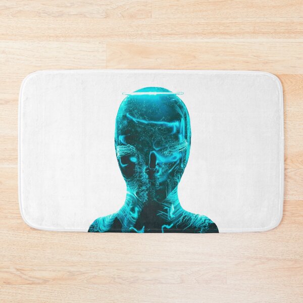 Item preview, Unusual Turquoise Neon Face, Futuristic style designed and sold by Dven-Clothes.