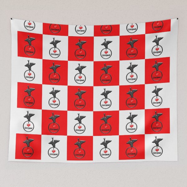 Item preview, Red and White I Love Liverpool checkerboard design designed and sold by Paul Madden.