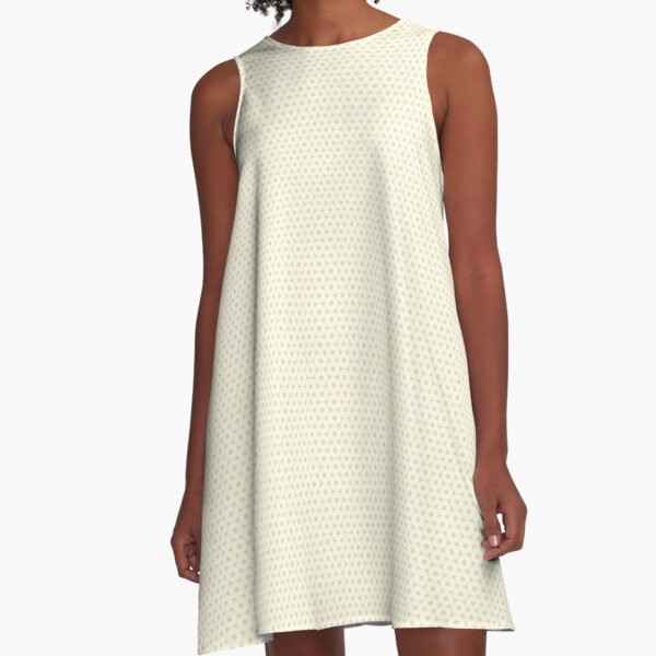 Symmetrical Biege Star Pattern A-Line Dress
