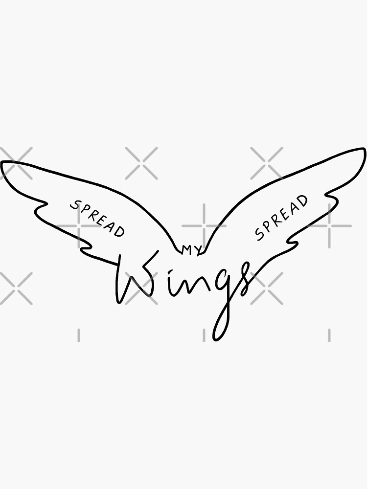 "Wings BTS" Sticker for Sale by flowerheadria Redbubble