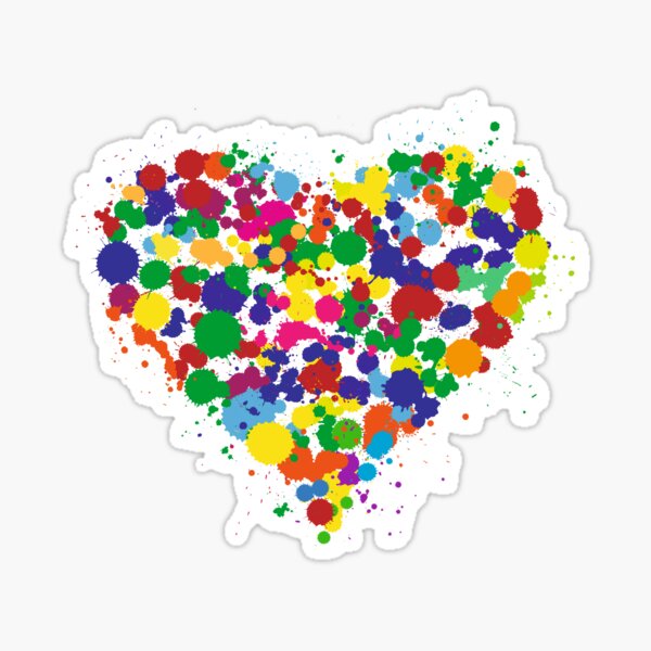 Color Splash Heart Sticker