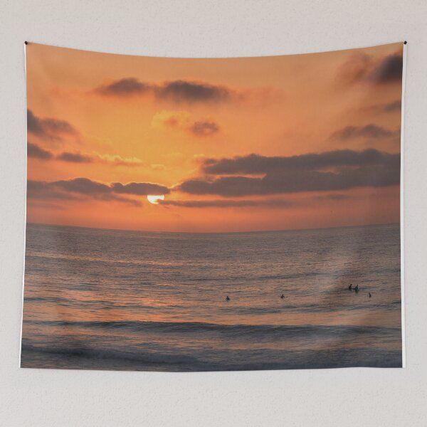 Item preview, Surfer silhouettes in the ocean at sunset designed and sold by homydesign.