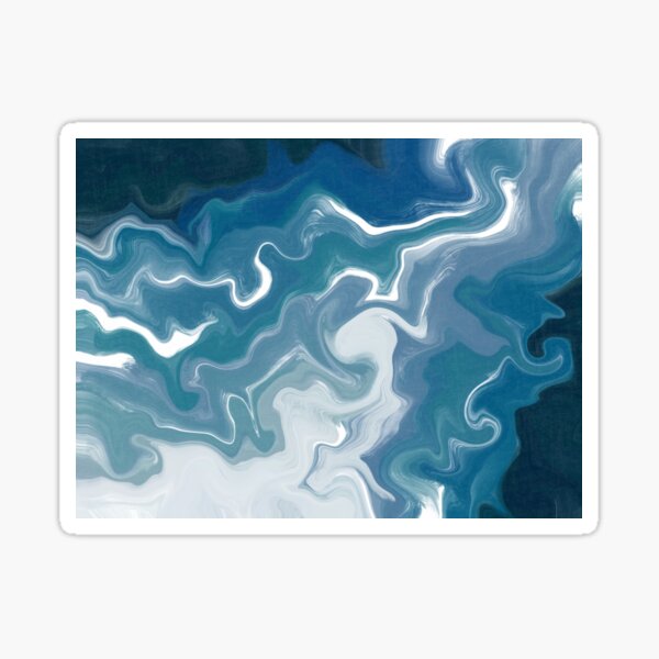 Blue Swirly Marble Sticker