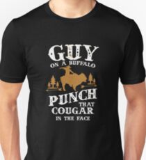 Guy On A Buffalo Punch That Cougar In The Face Unisex T-Shirt