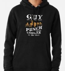 Guy On A Buffalo Punch That Cougar In The Face Pullover Hoodie
