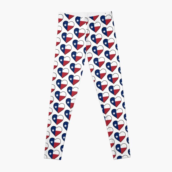 Texas Flag Heart Leggings
