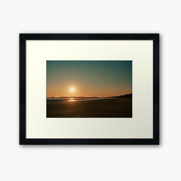 Walk towards the sunset Framed Art Print