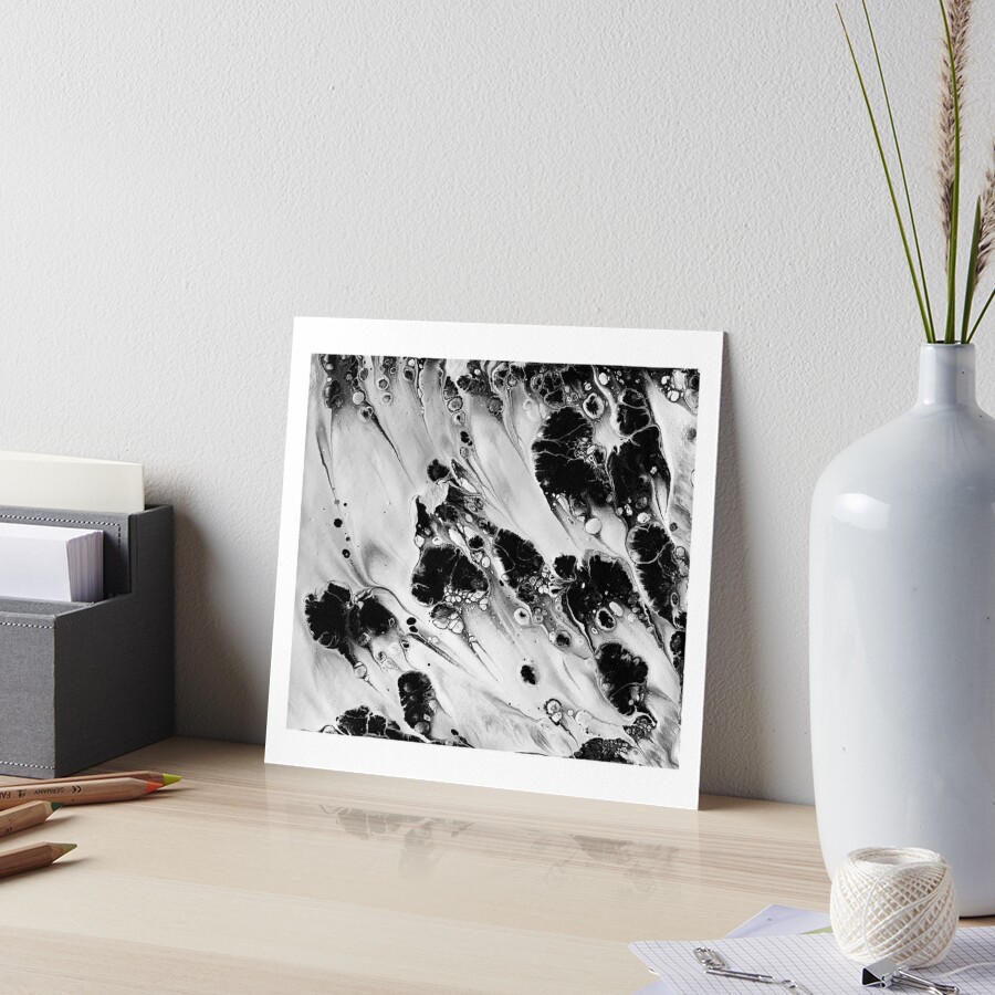 Black and white acrylic paint Art Board Print for Sale by ViPryArt