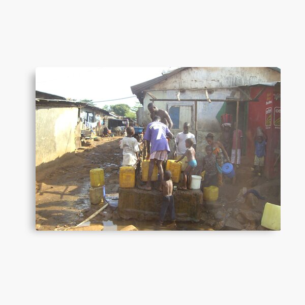 Collecting Water, Sierra Leone Metal Print