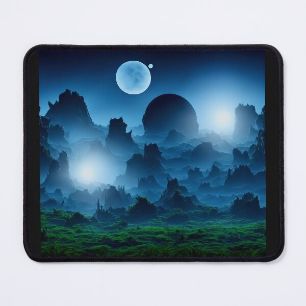 Item preview, Fantasy alien landscape with alien artifacts and two moons designed and sold by BrachiaST.