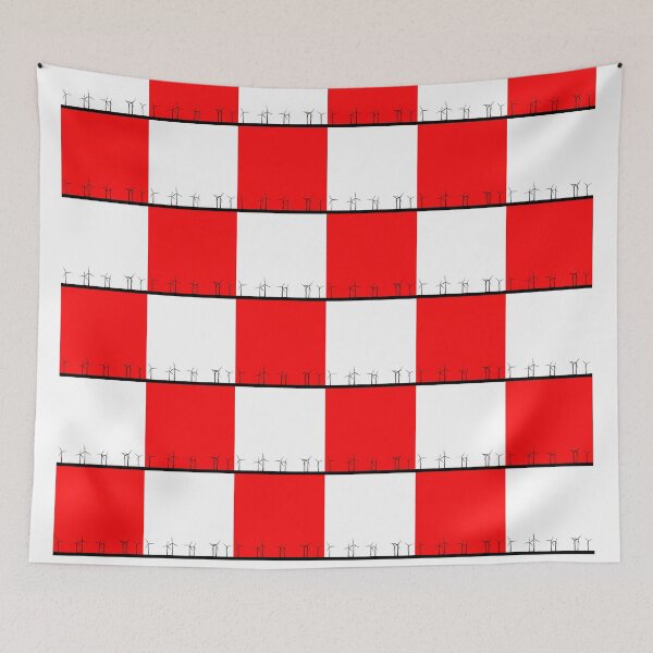 Item preview, Red and white windfarm from Crosby Beach Patchwork Design designed and sold by Paul Madden.