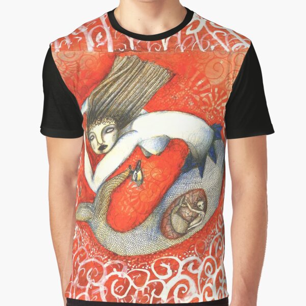 Sirena en Rojo Camiseta gráfica