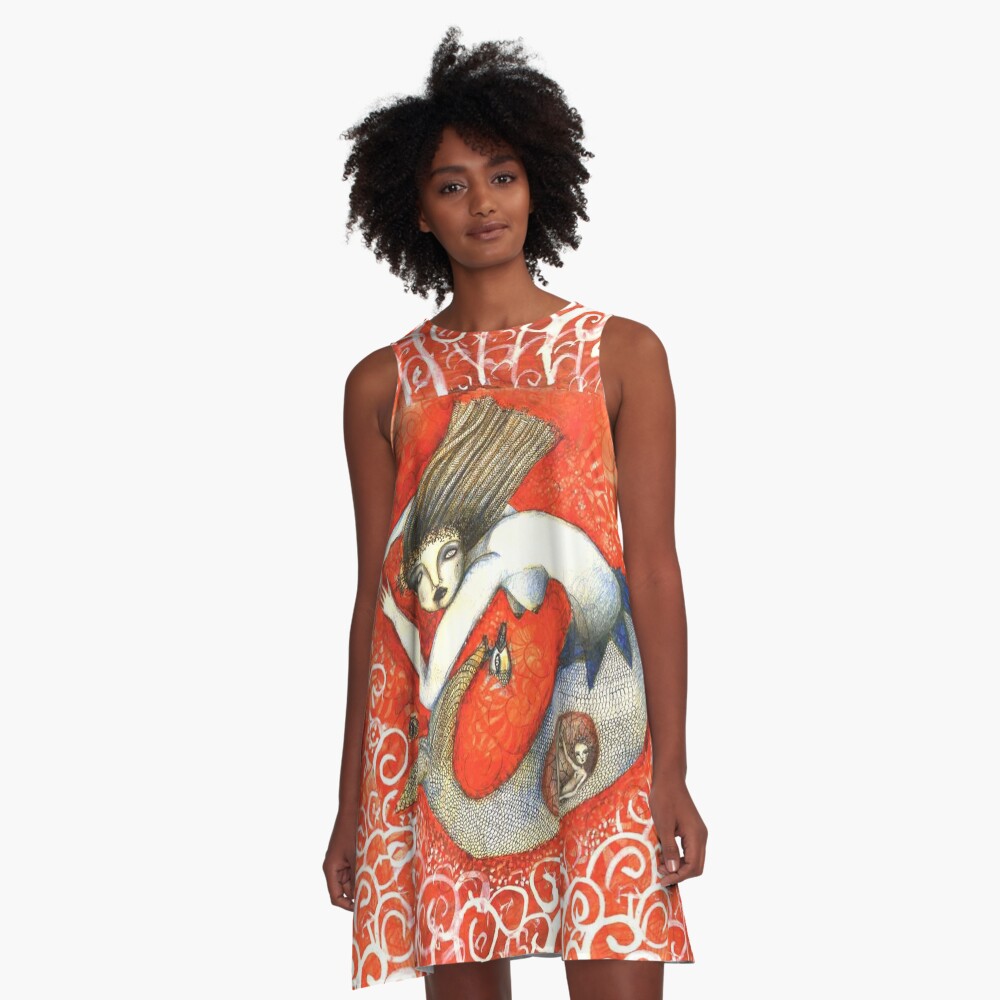 Sirena en Rojo A-Line Dress