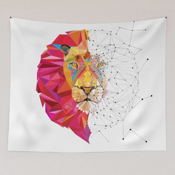 Item preview, geometric lion designed and sold by A2A  SHOP.