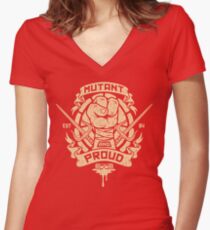 Mutant and Proud! (Raph) Women's Fitted V-Neck T-Shirt