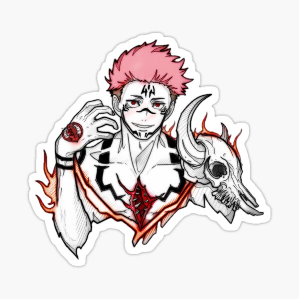"Sukuna the king of curses" Sticker for Sale by Ricon-Otaku | Redbubble