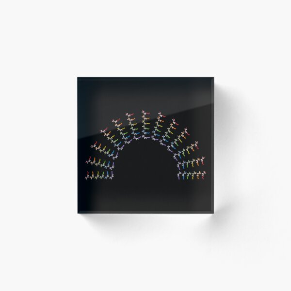Item preview, Rainbow of balloon animal unicorns on black background designed and sold by Stretch Clendennen.
