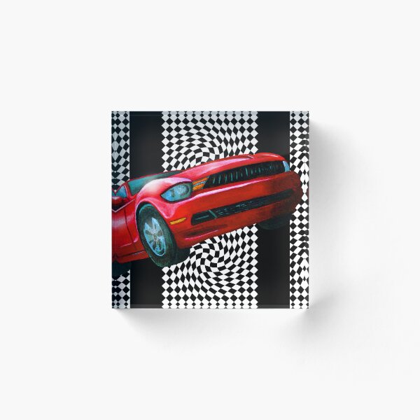 Item preview, Un coche rojo caliente se estrella contra una pared designed and sold by Melissa J Barrett.