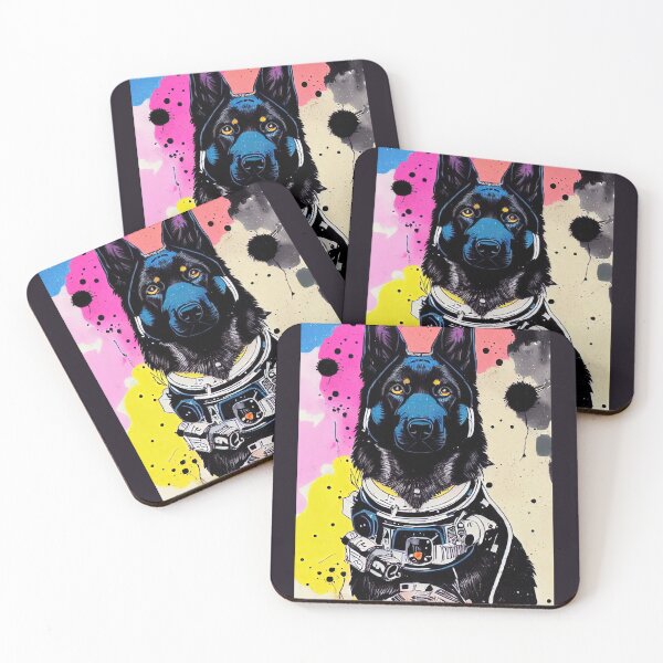 Item preview, Astronaut black german shepherd portrait designed and sold by etherElric.