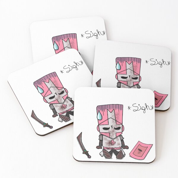 Item preview, Castle Crasher Kinight resting (pink) designed and sold by Abyssal lanes.