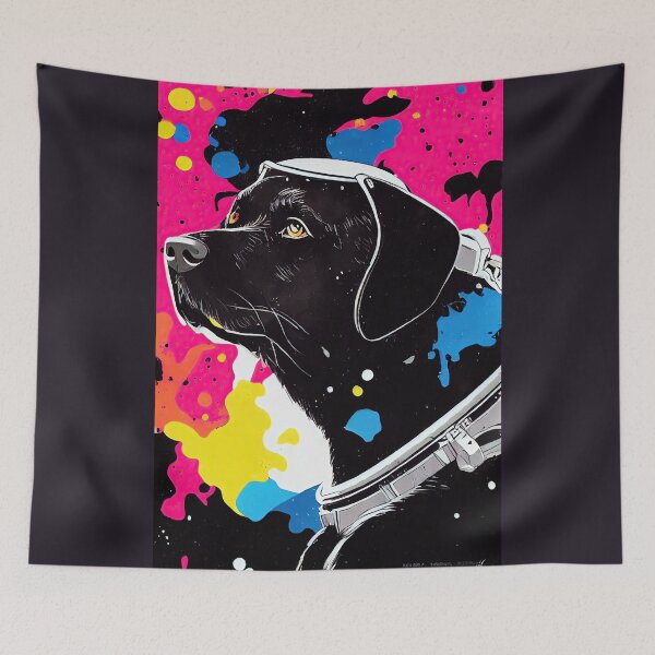 Item preview, Astronaut black labrador portrait designed and sold by etherElric.