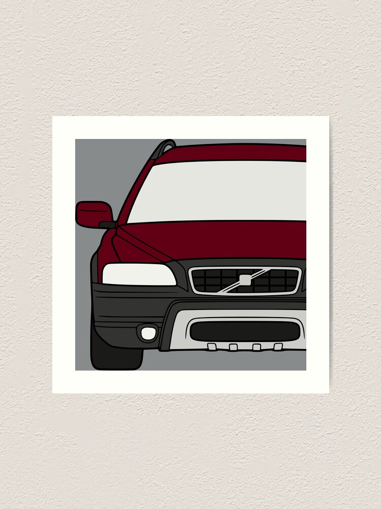 Volvo XC70 2001-2008 front ruby red color Art Print for Sale by